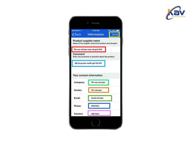 Điền thông tin xác thực tra cứu vòng bi