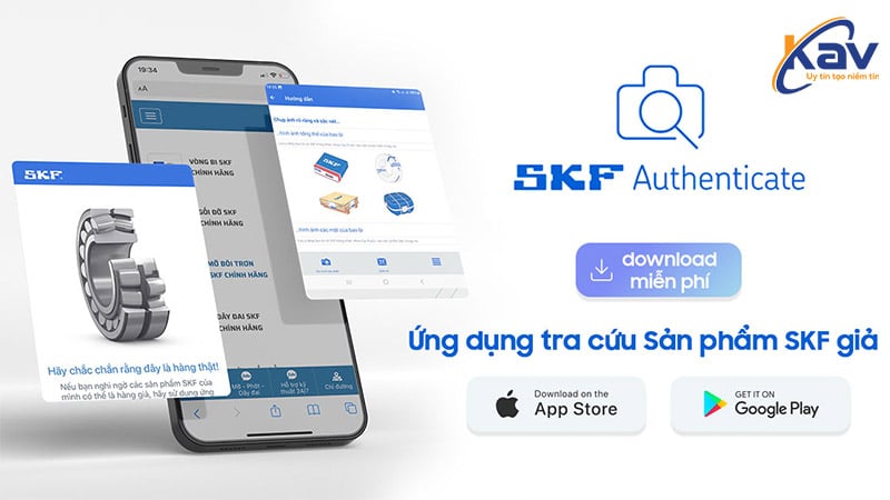 Tải ứng dụng tra cứu vòng bi chính hãng SKF Authenticate